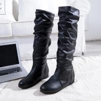 Botas De Mujer De Talla Grande 35-43 Botines Planos De Primavera Otoño Estilo Occidental Botas Largas Con Tacón Medio Material PU - details 2