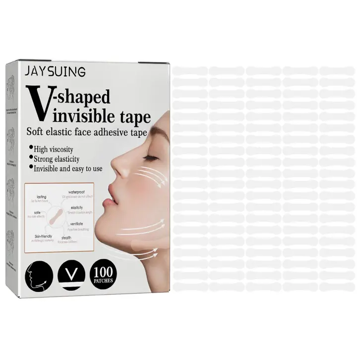 100pcs Cinta De Levantamiento Facial Invisible En V Para Ojos Y Barba Antiarrugas Levantamiento De Mentón Cuidado De La Piel Resistente Al Agua - 1