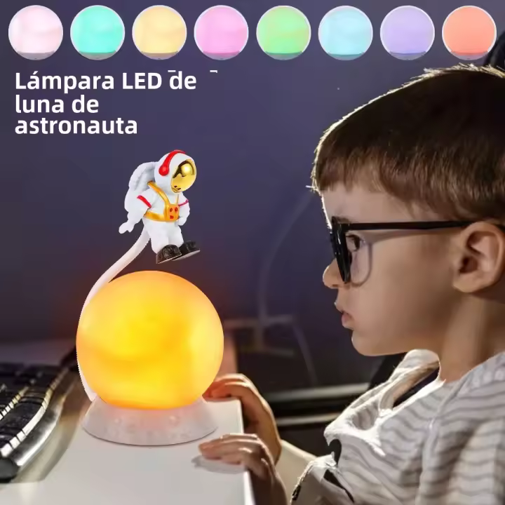 Lámpara Nocturna De Luna Con Astronauta Colgante Decoración Para El Hogar Regalo De Fiesta Para Niños Luz Suave Para Dormitorio - 1