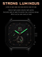 Reloj De Hombre POEDAGAR Moda Luminoso Impermeable Cronógrafo Fecha Reloj De Pulsera Acero Inoxidable Cuarzo Cuadrado Relojes Para Hombres - details 8