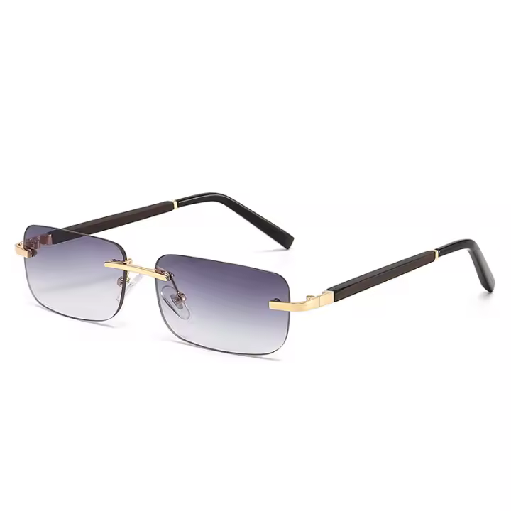 Long Keeper Gafas de Sol Rectangulares Mujer Hombre Sin Montura Metal UV400 - 1