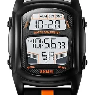 Reloj digital informal con forma de automóvil para hombre, resistente al agua, cronómetro, cuenta regresiva, doble zona horaria - 1