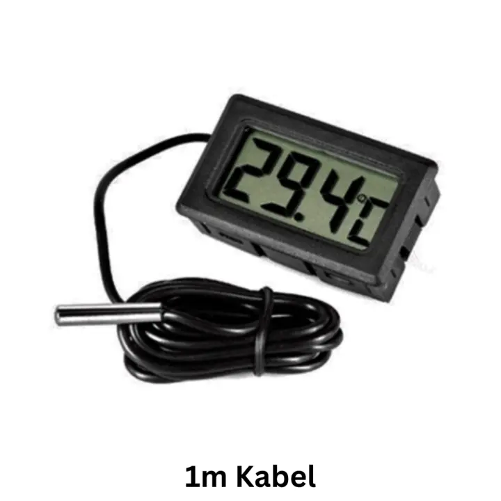 Mini Termómetro Digital LCD Con Sensor De Humedad Y Temperatura Para El Hogar Medidor De Temperatura Y Humedad Con Cable De 1m-5m - 1