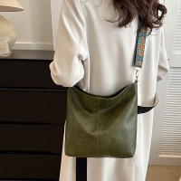 Bolso De Hombro Para Mujer Vintage De Color Sólido Moda Con Correa Ancha Y Gran Capacidad Bolso Cruzado De Estilo Buceo - details 5