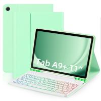 Funda De Teclado Para Samsung Galaxy Tab A9 plus A9+ 11 Pulgadas X210 X215 X216 Con Iluminación Retroiluminada Estilo Coreano Español Portugués Material De Cuero Protección Antichoque Y Anti-polvo - details 2