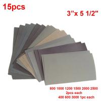 Juego De 15 Piezas De Papel De Arena Abrazable 400-3000 Grados Para Madera Metal Coche Reparación De Muebles Polvo Abrazable - details 1