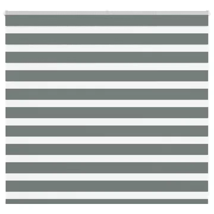 vidaXL Estor cebra gris oscuro tejido poliéster en dimensiones 160x100 cm/160x150 cm/160x200 cm y más | protección solar decorativa para ventanas hogar oficina dormitorio fácil de instalar - 1