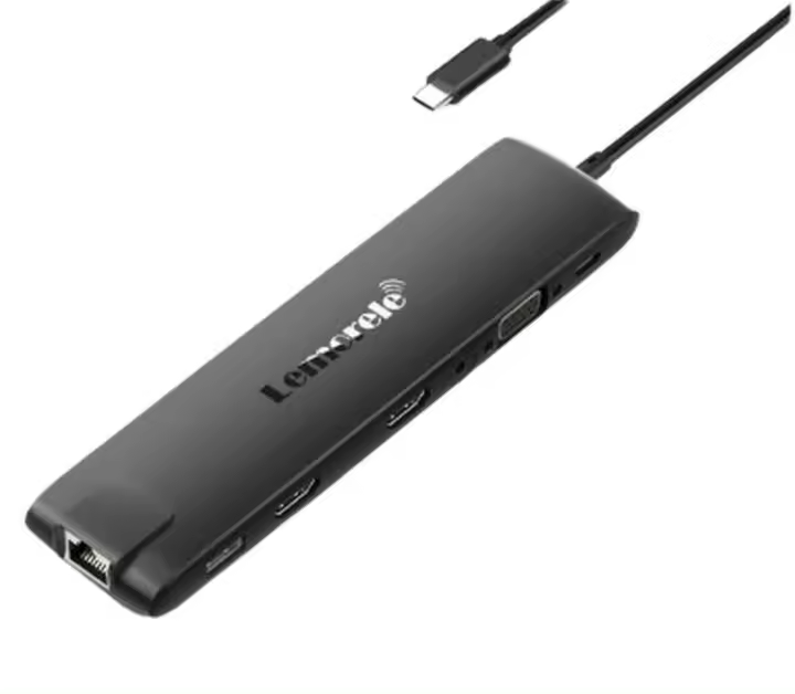 Lemorele Estación de Acoplamiento USB C para Monitores Triples,  Surface Laptop. Hub Multiport Tipo C Thunderbolt 3 con HDMI Dual 4K + Ethernet + 10Gbps - 1