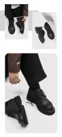 Zapatos De Negocios Casuales Para Hombre Con Plataforma Grande Y Suela Gruesa Cuero Patentado Seguridad Antideslizante Exterior - details 6