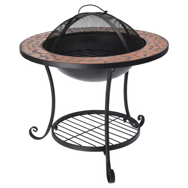 ProGarden Brasero con Diseño de Mosaico 58x58x44 cm Chimenea Jardín Camping Color Negro,  Marrón, y mas - 1