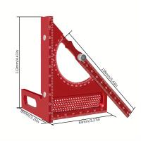 Regla De Ángulo Ajustable Metrico 180° Para Carpintería Color Diferente Con Agujero De Marcado T-Shaped En Aluminio - details 1