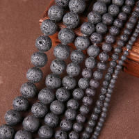 Talares De Lava Natural Grade a En Tamaños 4/6/8/10/12mm Para Fabricación De Joyas Negros Redondos Volcánicos Para DIY Pulseras Y Aretes - details 0