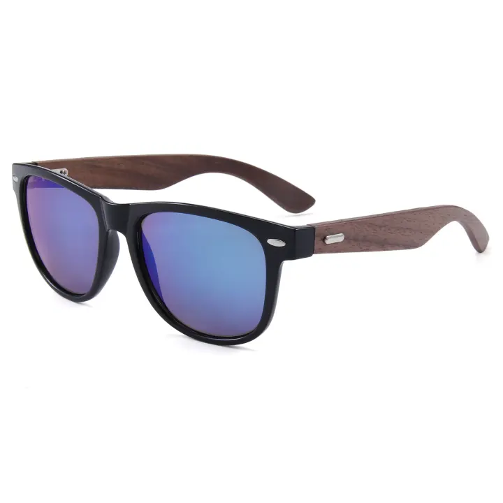 Gafas de Sol de Madera polarizadas vintage, Gafas de Madera de cebra con tachuelas de Flecha, Gafas de Sol de Madera con tachuelas hechas a mano, Protección UV400, cuadradas, unisex, giunico Único. - 1