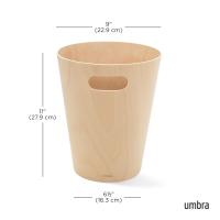 Papelera Madera natural tratada con acabado Natural - details 0