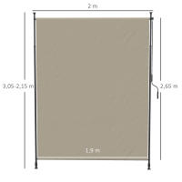 Toldo vertical 200x292 cm Toldo vertical Toldo retráctiles Toldos laterales ajustables Paraventos de Aluminio Arena color - details 6