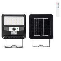 Farola LED Aigostar 50W negra con panel solar IP65 blanco frío 6500K con sensor crepuscular y de movimiento - details 0