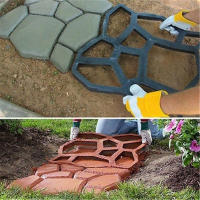 Molde De Piedra En Cuadrícula De 9/7 Para Paving Pavement DIY Molde De Hormigón Para Camino De Piedra De Jardín Y Césped - details 5