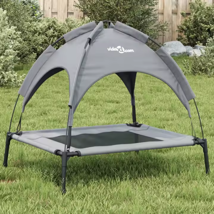 Cama para Perros con dosel antracita Lona Oxford y Arce - 1