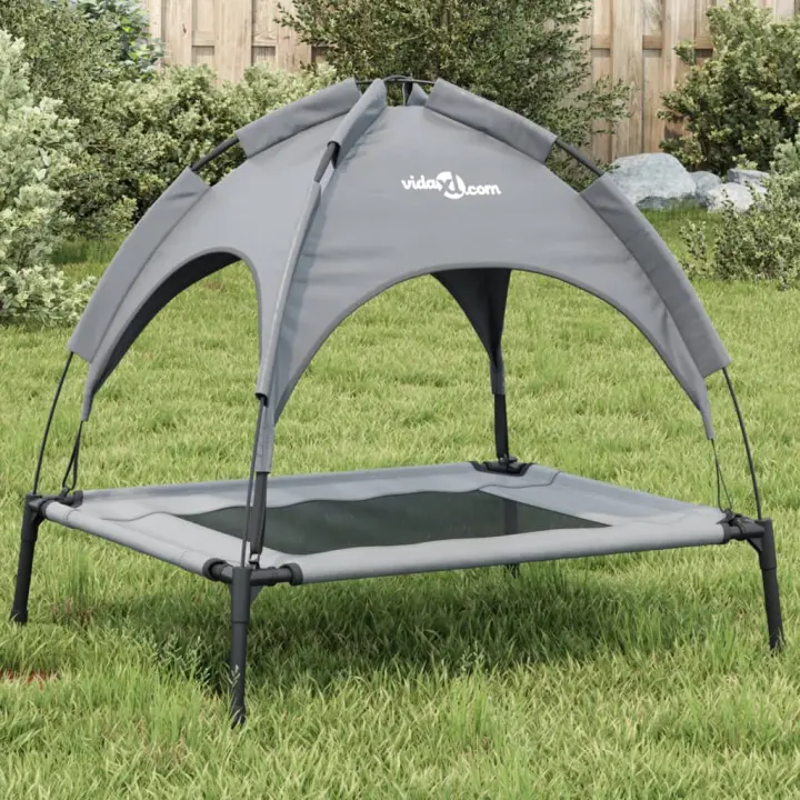 Cama para Perros con dosel antracita Lona Oxford y Arce - 1
