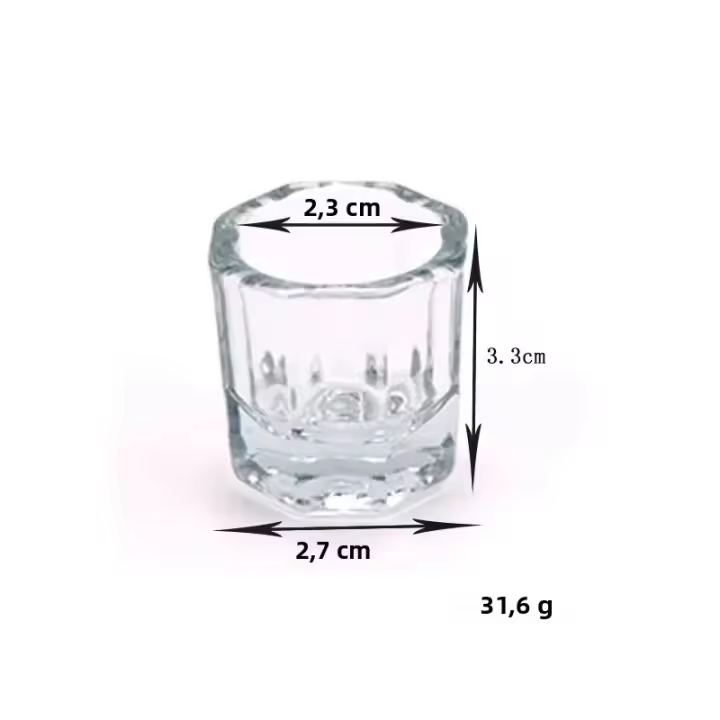 Nuevo Herramienta De Arte De Uñas De Cristal Con Polvo Y Líquido De Acrílico Tazón Dappen Con Tapa Soporte Para Vaso De Uñas Equipamiento De Manicura - 1
