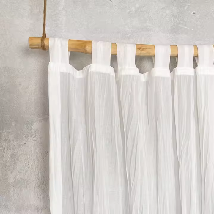 Cortina De Living Con Diseño De Grua Japonesa Y Cinturón Blanco Puro Cortina Plegable Moderna Para Ventana Plana Sin Regulación De Luz - 1