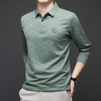 Camisa Polo Para Hombre Casual Larga Con Insignia De Color Sólido Moda Transpirable Cómoda Versátil Top Poliéster Cuatro Estaciones - details 3
