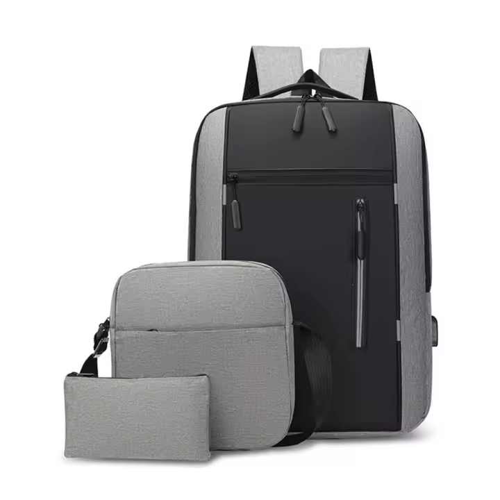 Mochila De Viaje Para Portátil Con Puerto USB Impermeable De Tela Oxford Negocios Mochila Estudiantil Para Portátil De 15.6 Pulgadas - 1