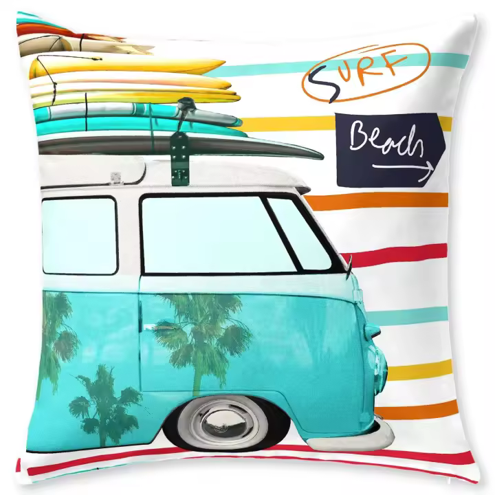 JVR - Cojin Algodón modelo BEACH (cojin tipo 1) - Tejido 100% Algodón - Estampado digital - Fabricado en España - Medidas 60x60 - 1