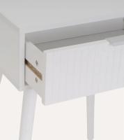 JJBLOOM-Mesa de Centro, Mesita De Noche Mueble Lateral De Mesita De Noche Moderna E Innovadora con Cajón para Dormitorio，Mesita de noche de 1 cajón blanca de madera de 45x35x59cm - details 2