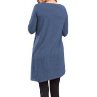 Vestido De Mujer Casual Otoño Elegante Con Botones Color Sólido Largo Manga Vestido De Fiesta Polyester Cuello O Antiguo - details 14
