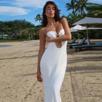 Vestido Bodycon Elegante Lygens Sin Espalda De Mujer Para Noche Playa Fiesta Verano 2025 Moda Hollow out Slim Fit Longitud Pierna - details 9