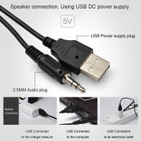Altavoz Estéreo D-202 Con Subwoofer Para Computadora Y Portátil Altavoz Inalámbrico De Banda Ancha Para Escritorio Y Tablet - details 2