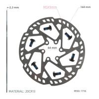 NFOX 160 Accesorios Para Bicicleta Freno De Disco De 203mm 140mm 180mm 2.3mm Adecuado Para Montaña Carretera Motos Ciclismo - details 9