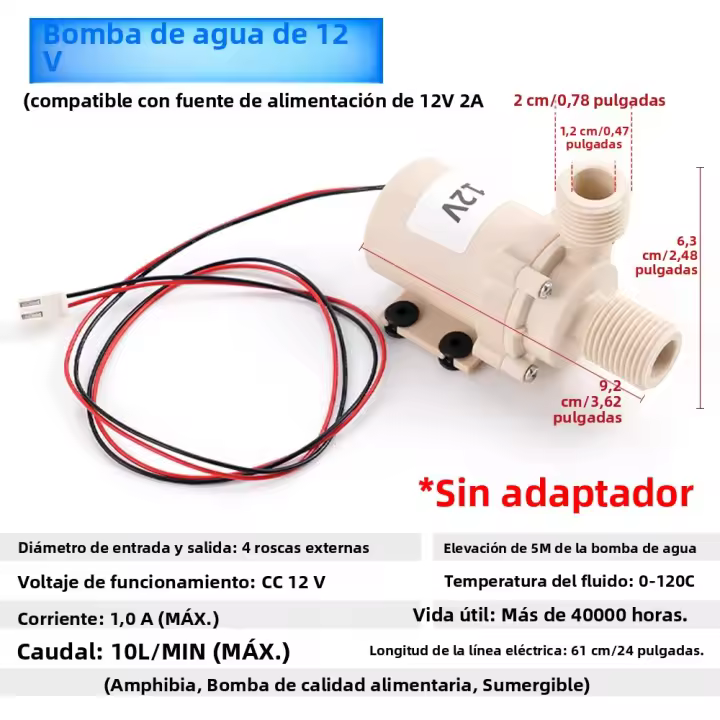Bomba De Agua Solar DC 12V/24V 5M Para Agua Caliente Motor Sin Escobillas De Alta Presión Resistente a Altas Temperaturas Para Riego - 1