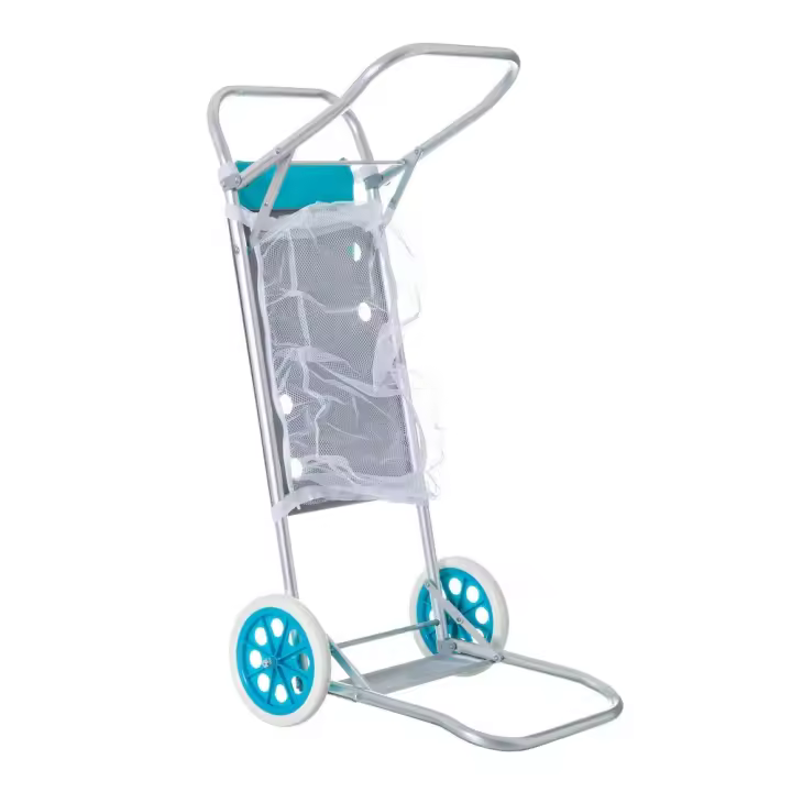 Carro portasillas plegable con 2 ruedas de aluminio de 52x37x105 cm. convertible en mesa Lola Home - 1