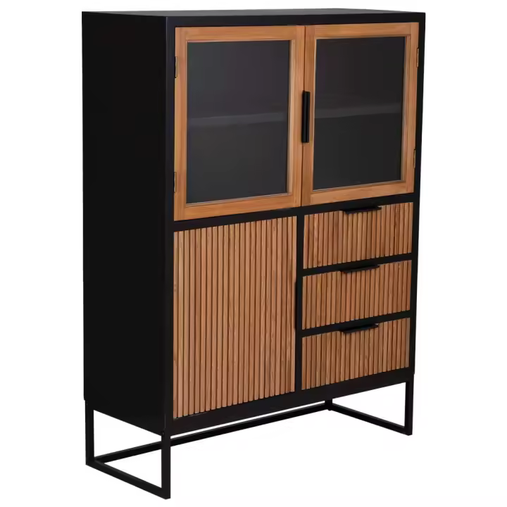 Vitrina 3 puertas y 3 cajones madera 100x40x135h cm - 1