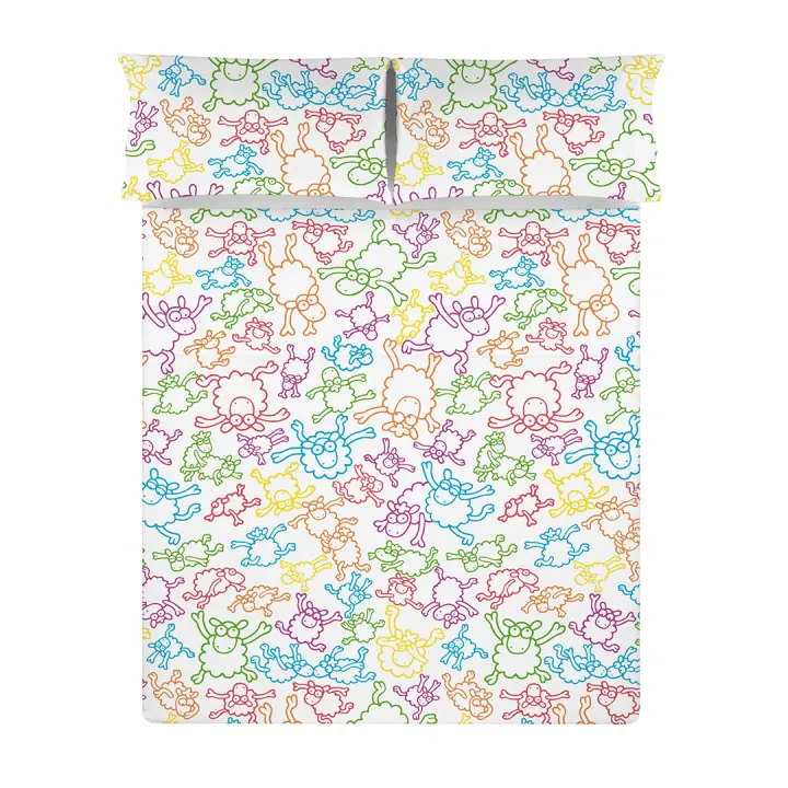 KUKUXUMUSU - Sábana encimera KAPUT 100% algodón 144 hilos, ropa de cama, disponible para cama de 90 cm (160x270 cm), 135 cm (210x270 cm), 150/160 cm ( 240x270 cm), 180 cm (270x270 cm). Fabricado en España. - 1