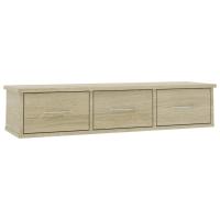 vidaXL Estante cajones pared contrachapada 88x26x18,5cm Blanco, Negro, Roble Sonoma Mueble Almacenaje Estantería para Oficina, Estudio, Dormitorio Estantería/Librería/ mueble de Almacenamiento - details 6