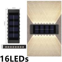 Lámpara Solar Exterior 4/10/16LEDs Luz Cálida Impermeable Iluminación Decorativa Para Balcones Jardines Paredes - details 3