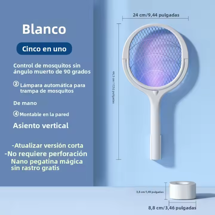 Lampara Repelente De Mosquitos 6 En 1 Multifuncional Con Ajuste De Ángulo Zapador Eléctrico Recargable Por USB Para Eliminar Insectos Y Murciélagos - 1