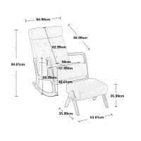 COOLMORE Salón Cómoda mecedora con reposapiés, mecedora de Hogar, mecedora de exterior, mecedora de Madera con Brazos, Silenciosa, manual, patio, mecedora recomendación - details 6