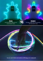 Tira De Luces LED RGBIC Bluetooth Neón Flexible Y Suave 5M WS2812 Impermeable Para Decoración De Hogar Con Control Remoto Y USB - details 2