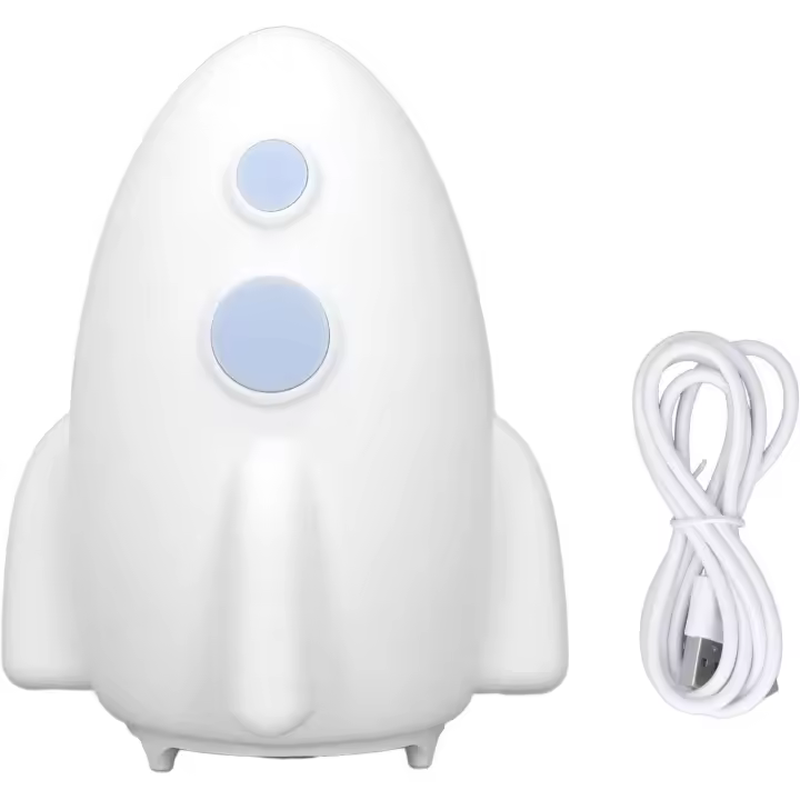 Luz de noche con forma de cohete, luz LED multicolor que cambia de color con carga USB, lámpara decorativa para habitación de niños, regalo para niños, habitaciones de niños, dormitorios, decoración de fiestas - 1