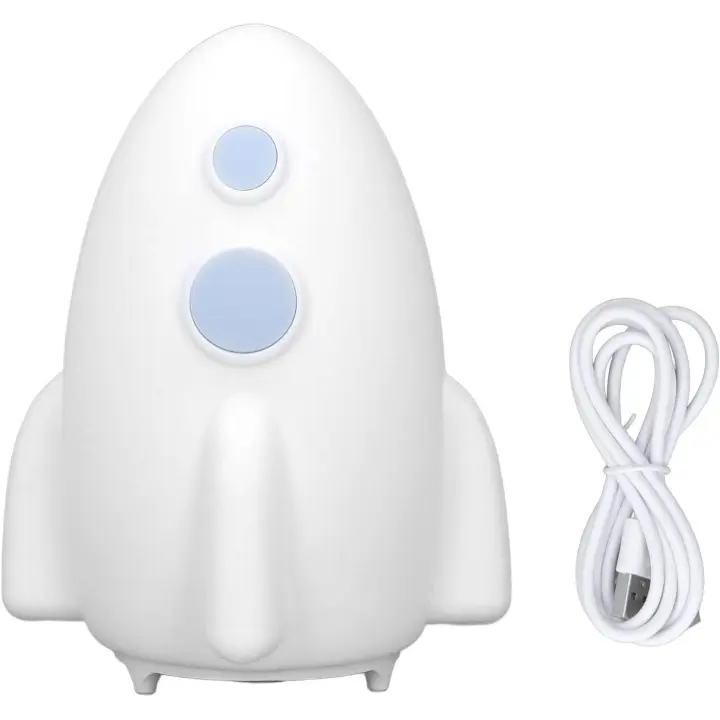 Luz de noche con forma de cohete, luz LED multicolor que cambia de color con carga USB, lámpara decorativa para habitación de niños, regalo para niños, habitaciones de niños, dormitorios, decoración de fiestas - 1