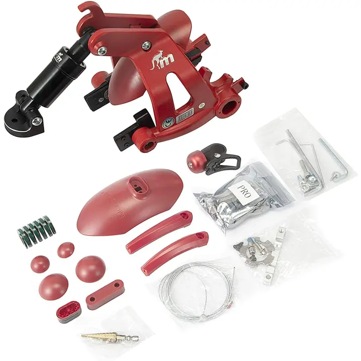 Monorim V4 Delantera / V2 Trasera - Kit de suspensión delantera y trasera para Scooter M365, Color Rojo y Negro, Amortiguador para scooter eléctrico XIAOMI M365/PRO/ESSENTIAL/ PRO 2 - 1
