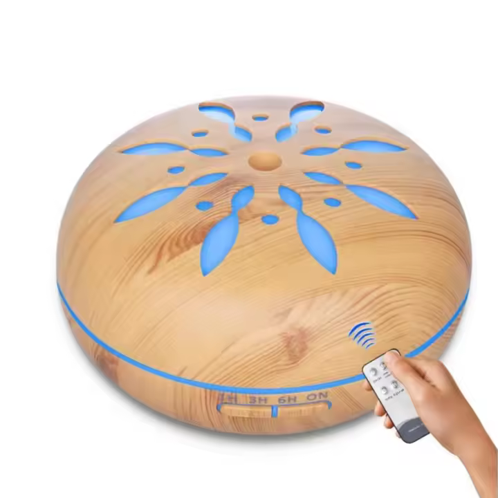 Diffusor De Aromaterapia Con Control Remoto Y Luz LED Cambiante De 7 Colores Máquina De Ultrasonidos Humidificador De Misting Frío Para Aceites Esenciales - 1