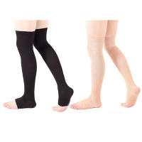2Pcs Medias De Compresión Para Pies Y Piernas Médicas Gradiente De Presión Medias De Compresión De Rodilla a Calf Con Abertura Para Varices Y Modelado Elasticidad Y Comodidad - details 0
