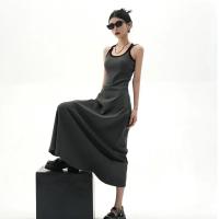 Nuevo Vestido Oscuro De Verano Con Hombros Descubiertos Y Sin Mangas Para Mujer Vestido A-Line De Pierna Larga Estilo Sexy Y Club - details 8