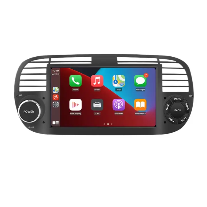 Junsun 7'' Android 12 Radio para Fiat 500 Abarth 2007 2008 2009 2010 2011 2012 2013 2014 2015 Multimedia con navegación GPS, compatible con Carplay RDS y DAB - 1