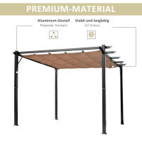Pérgola gazebo 3x4 m con Techo de tela de Aluminio ajustable, Toldos grises y marrones para Terraza y Jardín - details 5